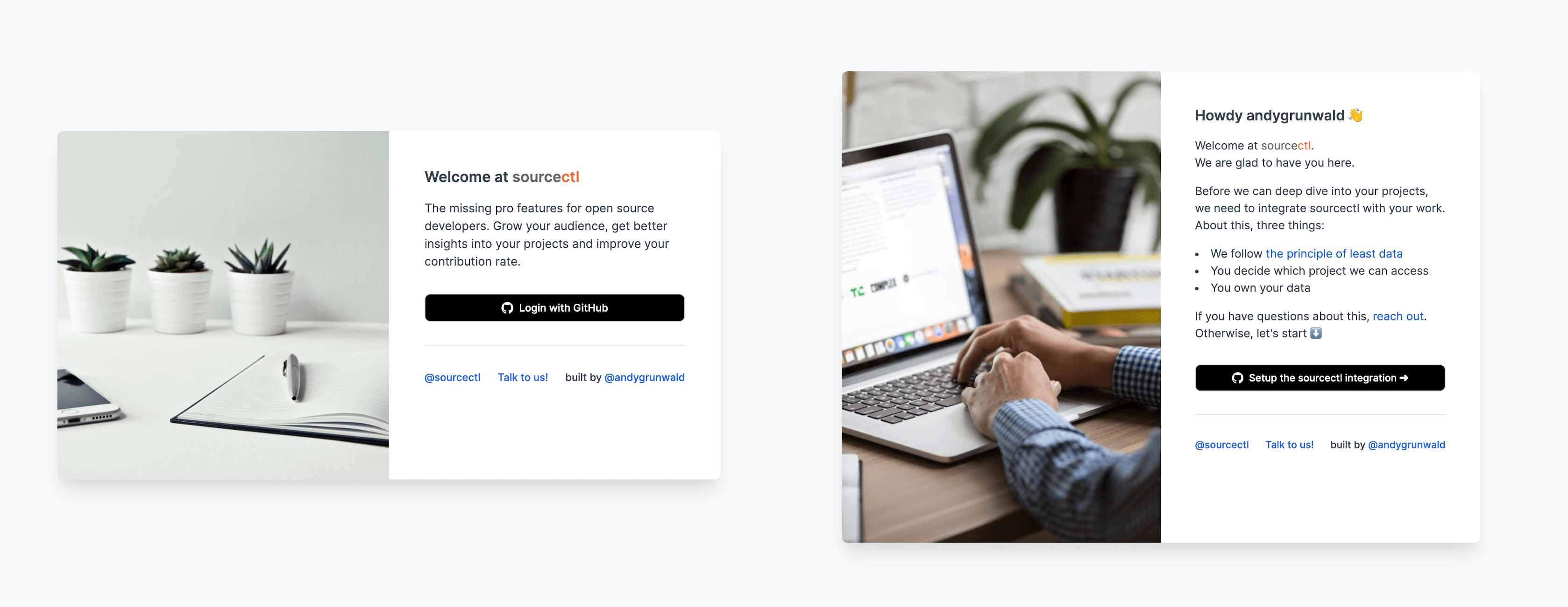 Login screen of sourcectl Login screen of sourcectl